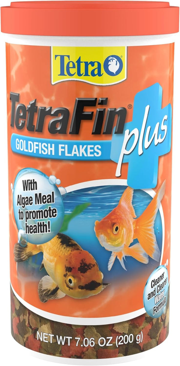 fin plus Goldfish Flakes 7.06 Ounces, Balanced Diet, with Algae to Promote Health