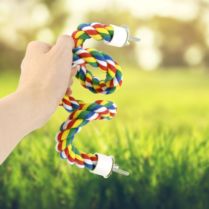 Bird Bungee Climbing Swing - Colorful Parakeet Rope Perch (23.6 Inches)