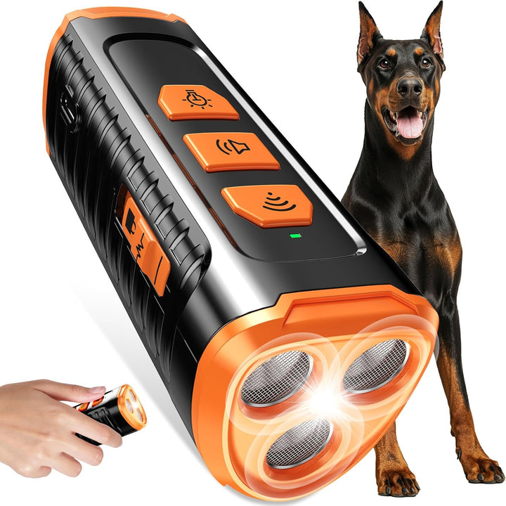 Dog Bark Deterrent Device 3X anti Barking Device for Dogs, 5 Modes Stop Neighbors Dog Barks No More Safe for All Dogs 50FT Bark Control Indoor Outdoor with Flashlight,Dog Training Device