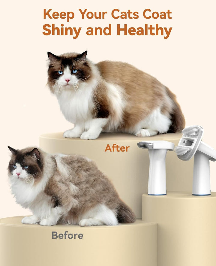 Cat Vacuum Groomer Quiet, Pet Vacuum Grooming Kit with Clipper Paw Trimmer & Brush, 1.5L Large Dust Cup Pet Vacuum for Shedding, Trimming & Home Cleaning