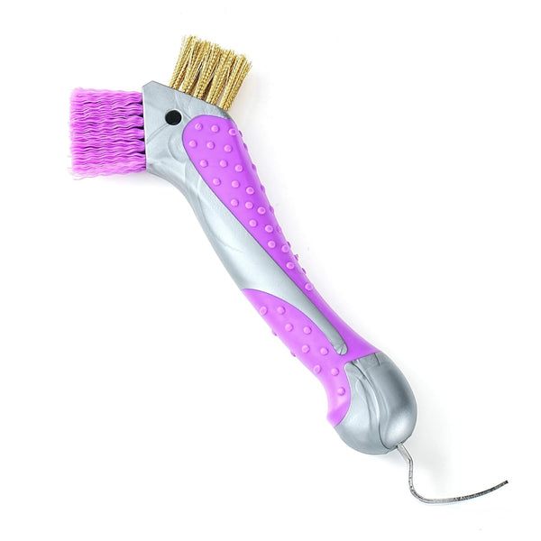 Horse Hoof Pick with Dual Brush,Tpr Non-Slip Grip, Farrier Tool Hoof Pick for Horse Hoof Cleaning and Grooming