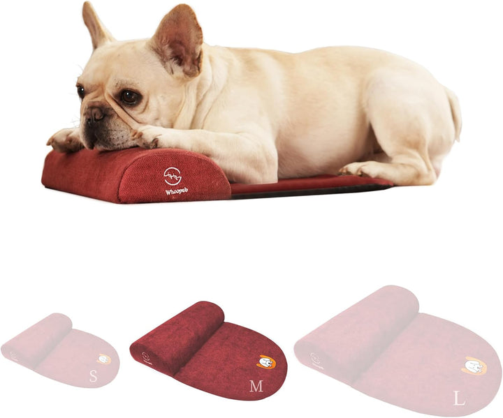 Dog Bolster Pillow for Large Dogs, Benefit for Cervical Vertebra and Neck, Easy to Carry When Traveling, with High Resilience Foam, Machine Washable Cover＆Easy to Clean (Dark Gray, Large)