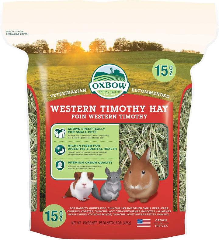 Animal Health Western Timothy Hay, Guinea Pig Hay, Small Pet Bunny Supplies, All Natural Grass for Guinea Pig, Bunny, Chinchilla & Hamster,  Rabbit Supplies for Bunnies, 90 Oz. Bag