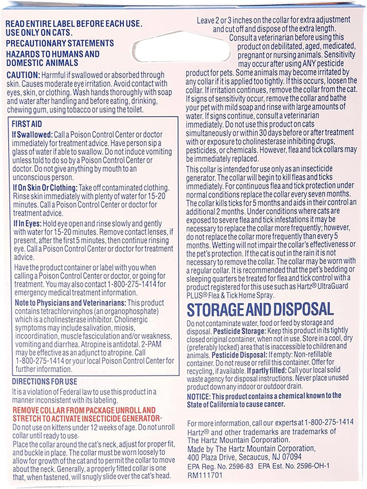 Ultraguard Purple Flea & Tick Collar for Cats and Kittens - 7 Month Protection