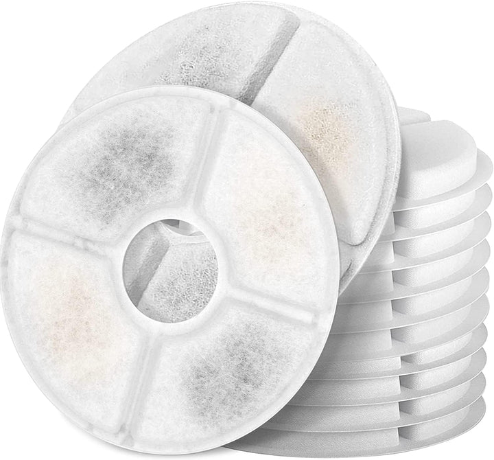 Cat/Pet Water Fountain Filters, 12 Pieces Set Pack of 8 Replacement Filter Fit for 81Oz/2.4L, 3 Filtration System with 4 Pre-Filter Sponges