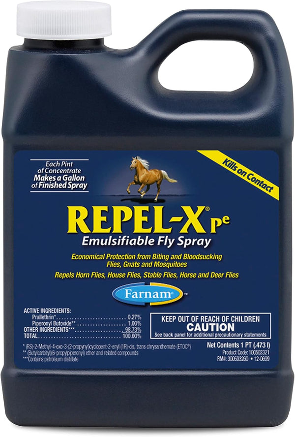 Repel-X Pe Concentrated Fly Spray for Horses, Just Add Water 16 Ounces