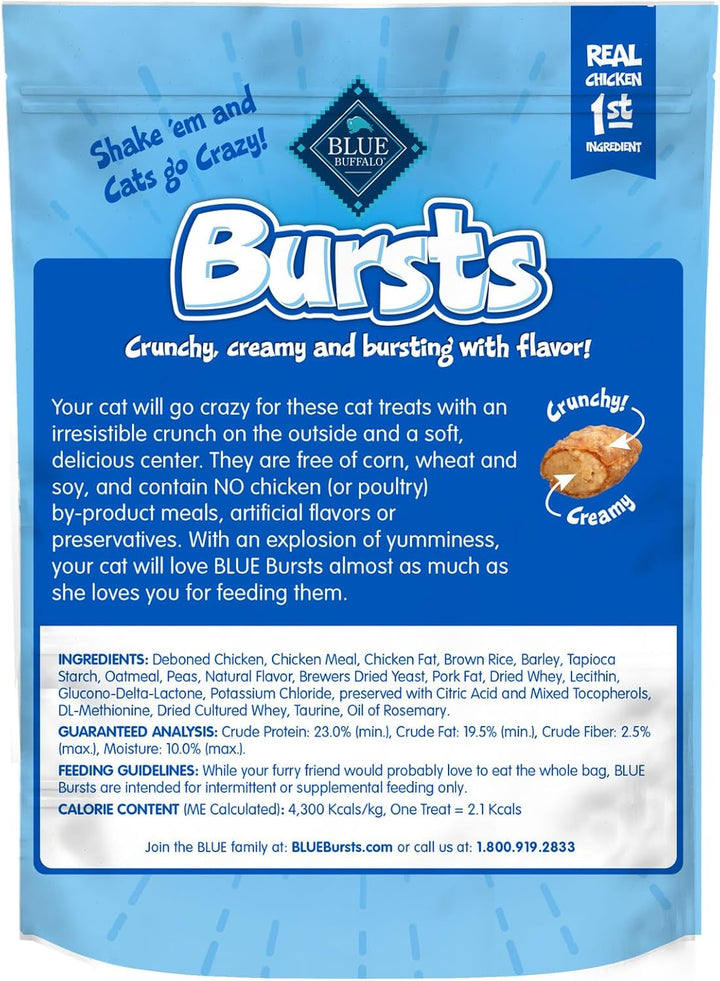 Bursts Crunchy & Creamy Cat Treats, Great for Training, Paw-Lickin' Chicken, 5-Oz Bag