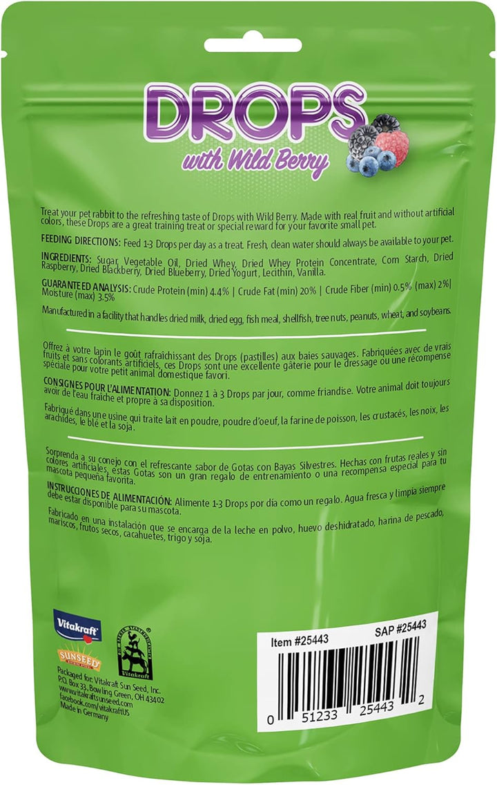 Drops Rabbit Treat - Wild Berry - Yogurt Treats for Rabbits Purple 5.3 Ounce (Pack of 1)