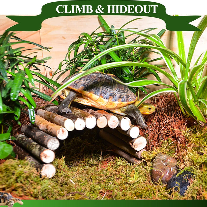 Bearded Dragon Tank Accessories, Large Reptile Bridge Hammock Flexible - Jungle Climbing Vines and Leaves with Suction Cups Habitat Décor for Hiding& Climbing Snake Gecko Lizard Chameleon