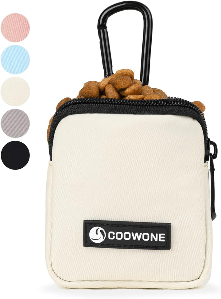 Waterproof Dog Treat Pouch, Dog Training Treat Pouch Built in Poop Bag Dispenser Adjustable Shoulder Bag (BLK) (BLK)