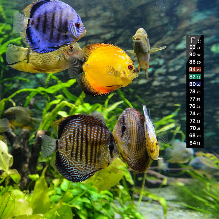 6 PCS Aquarium Thermometer Strips, Fish Tank Thermometer Sticker, Terrarium Water Temperature Test (5.13" X 0.71")
