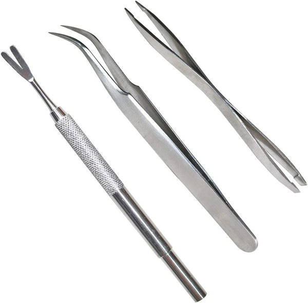 3 Pack Tick Remover Tool Set Stainless Steel Tick Remover Kit for Cats and Dogs