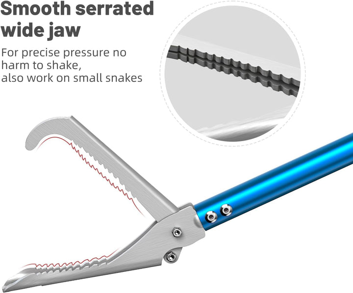G2 60-Inch Professional All-Aluminum Alloy Snake Tong Reptile Grabber Rattle Snake Catcher Wide Jaw Handling Tool with Lock