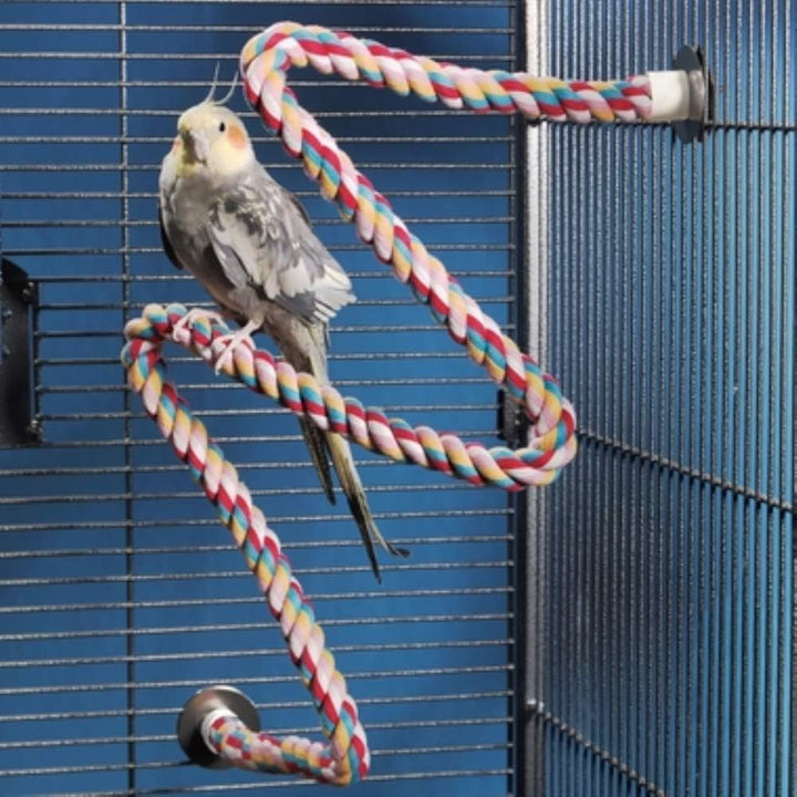 Pet Comfy Perch for Birds Flexible Multi-Color Rope, Large - 36" Length