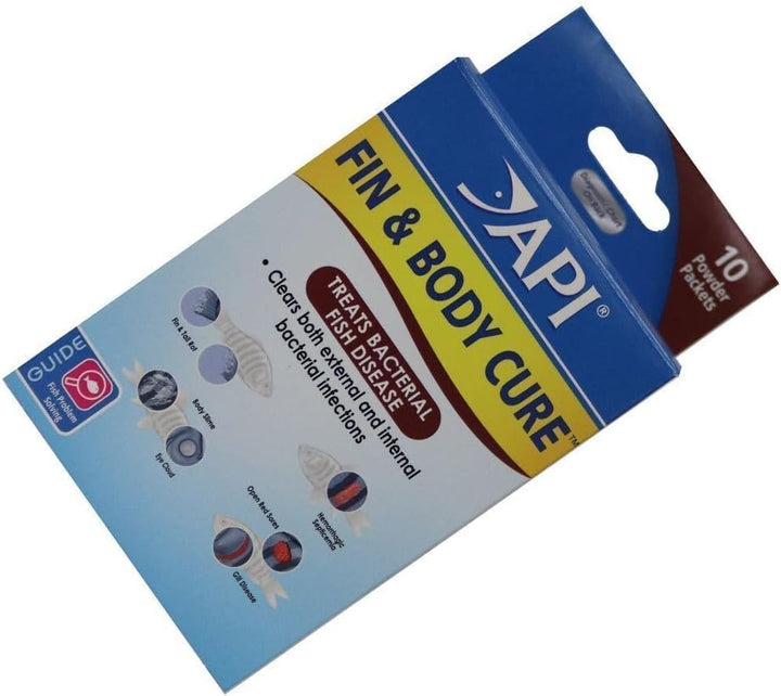 2 Pack of Fin and Body Cure Freshwater Fish Medication Powder for Treatment of Bacterial Diseases, Treats Body Slime, Eye Cloud, Fin and Tail Rot, and Gill Disease (10-Count) (2 Items)