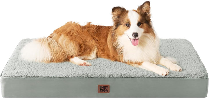 Orthopedic XL Dog Beds for Extra Large Dogs with Removable Washable Cover for Crate, Grey, 41X27