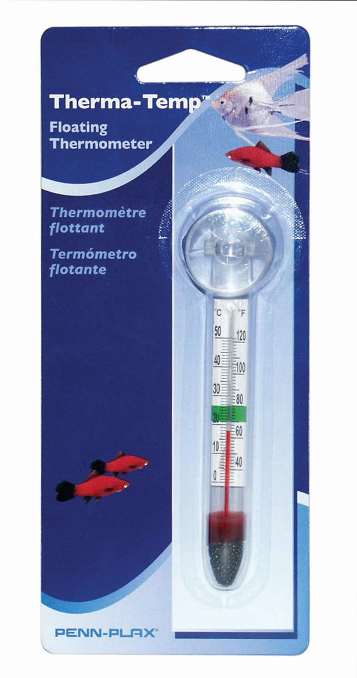 Therma-Temp Floating Aquarium Thermometer – Mercury Free – Safe for Freshwater and Saltwater Fish