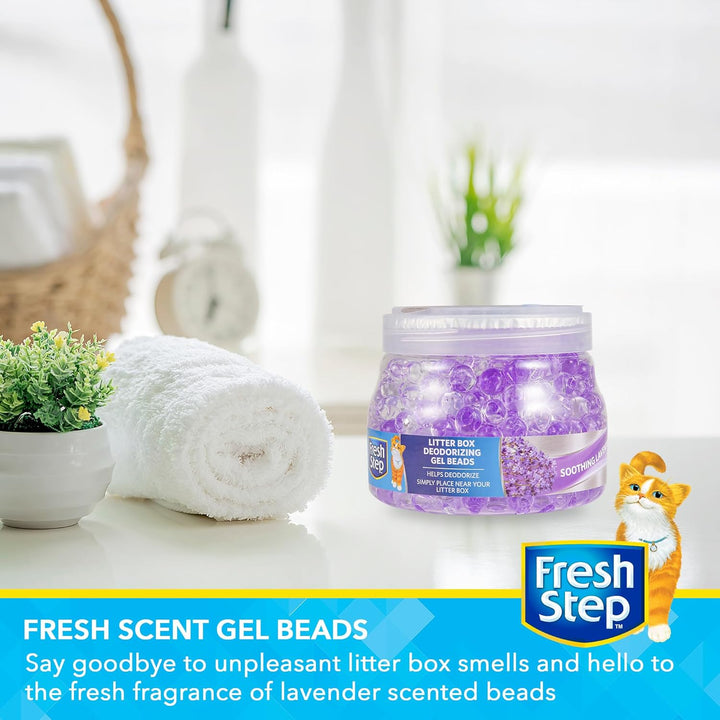 Litter Box Deodorizing Gel Beads in Soothing Lavender Scent - Pet Odor Neutralizing Beads for Pet Smells from Litter Box - 12 Ounce