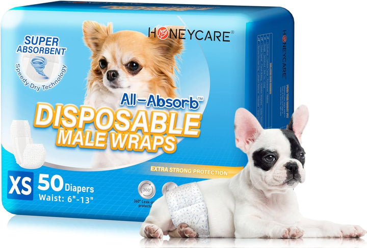 All-Absorb A26 Male Dog Wrap, 50 Count, Small