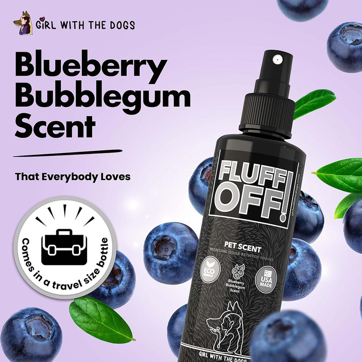 FLUFF off Pet Scent (Blueberry Bubblegum) 8 Oz - for Cats and Dogs - Made in USA