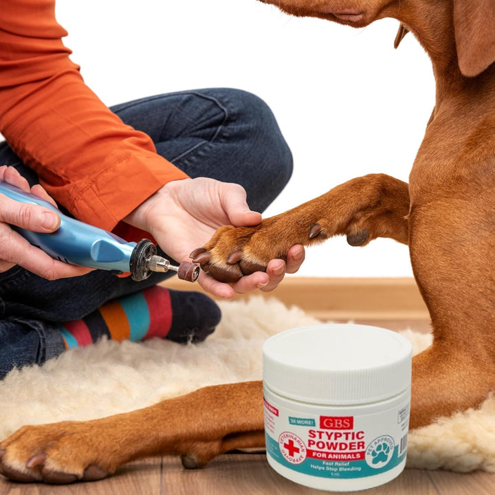 5 Oz Styptic Powder for Dogs, Cats & Birds Stops Bleeding– Quick Blood Clotting for Nail Clipping, Minor Cuts, Tail Docking & Wing Clipping – Pet First Aid Hemostatic Powder with Sealed Top & Scoop