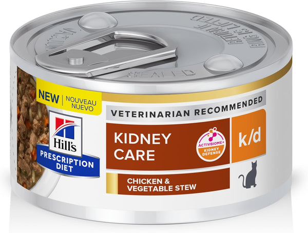 K/D Kidney Care Chicken & Vegetable Stew Wet Cat Food, Veterinary Diet, 2.9 Oz. Cans, 24-Pack