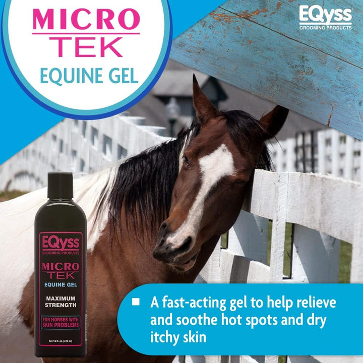 Micro-Tek Equine Itch Relief Gel - Soothes Irritated Skin, Stops Itching, Scratching, Rubbing - for All Horses, Ponies, Mares, Foals (16 Oz)