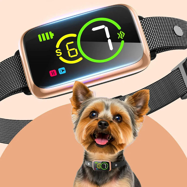 1S Stop Barking Smart Dog Bark Collar, Humane anti Barking Device with Beep & Vibration, 7 Adjustable Sensitivity, Ultra-Light Bark Collar for Small Medium Large Dogs IP67 Waterproof Indoor Outdoor