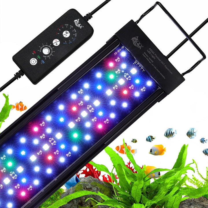 LED Aquarium Light, 24/7 Mode IP68 Waterproof Extendable Bracket Fish Tank Light, DIY Mode Full Spectrum Aquarium Plant Light, Adjustable Timer/Brightness Memory Function for 24-32 Inch Fish Tank