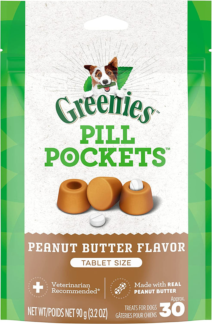 Pill Pockets for Dogs Small Size, Soft Dog Treats, Chicken Flavor, 3.2 Oz. Pouch (30 Treats)