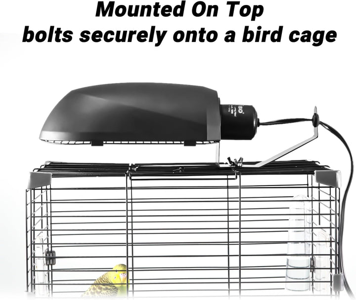 Bird Cage Light Fixture Combo Kit, Aviansun Lamp Hood with 2.4% UVB UVA 20W Compact Fluorescent Bulb for All Kinds Captive Birds
