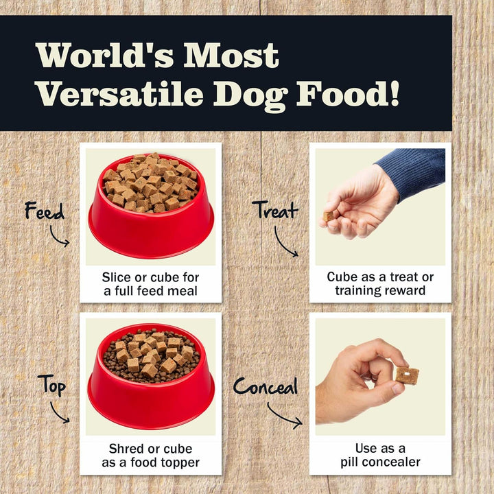 All-Natural Premium Rolled Dog Food, Chicken Recipe - Soft Semi-Moist Wet Formula for High Protein Diet, Training Rewards, & Treat Pill Concealer - 4 Lb, 1 Count