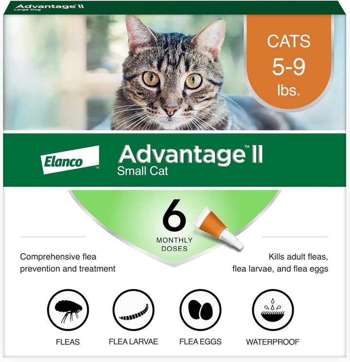 II Small Cat Vet-Recommended Flea Treatment & Prevention | Cats 5-9 Lbs. | 2-Month Supply