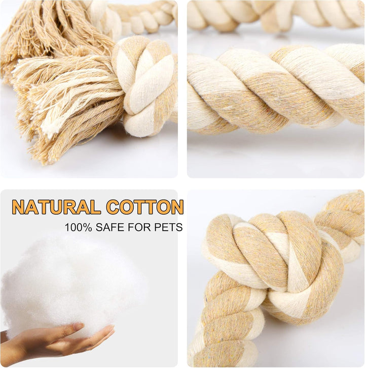 Dog Rope Toys for Large/Medium Aggressive Chewers, Tough Cotton Chew Toy, 3 Feet 5 Knots Indestructible, Tug of War Dog Pull Rope Teeth Cleaning