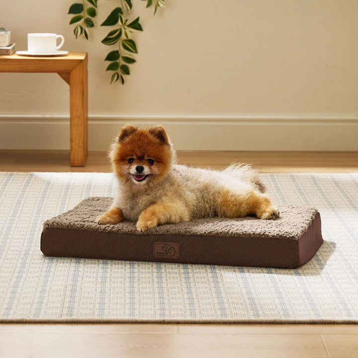 Dog Beds Large Sized Dog - Comfy Flat Pet Beds with Removable Washable Cover, Orthopedic Egg Crate Foam Puppy Mat, Suitable for Pet up to 65 Lbs