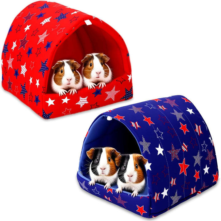 2 Pack Guinea Pig Hideout,Guinea Pig Bed Washable Small Animal House Cage Accessories for Mouse Chinchillas Hamsters Hedgehogs Ferrets Bearded Dragons and Rats
