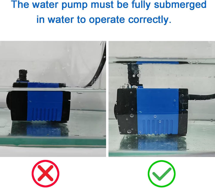 Small Fountain Pump, 80 GPH Mini Submersible Water Pump with 3.3 Ft Tubing, for Aquarium Fish Tank, Pet Water Fountain, Hydroponics, Pond Waterfall