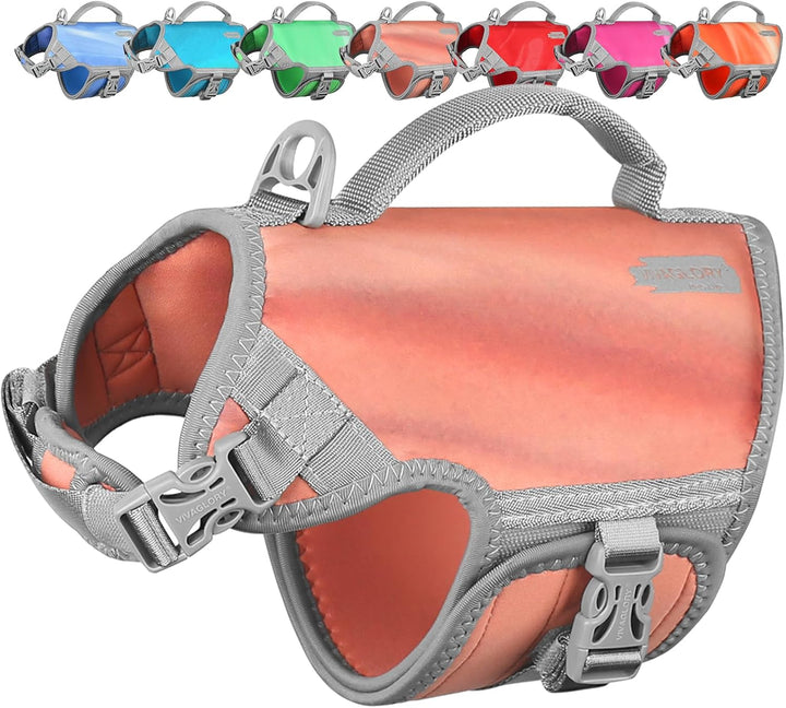 Neoprene Dog Life Vest, Dog Life Jacket for Swimming & Boating, Lightweight & Buoyancy for Puppy Doggy, Swimming Vest with Handle, XS, Raspberry Pink