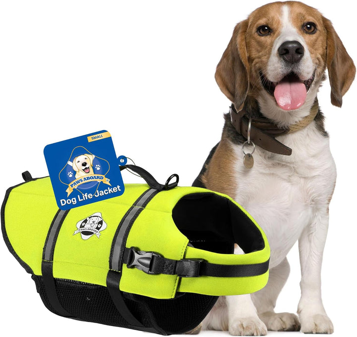 Dog Life Jacket - Swimming Vest for Dogs, Adjustable, Reflective, Comfortable, Multiple Colors, Patterns, Xx-Small to Extra Large Dog Swim Vest with Handle (Red, Large)