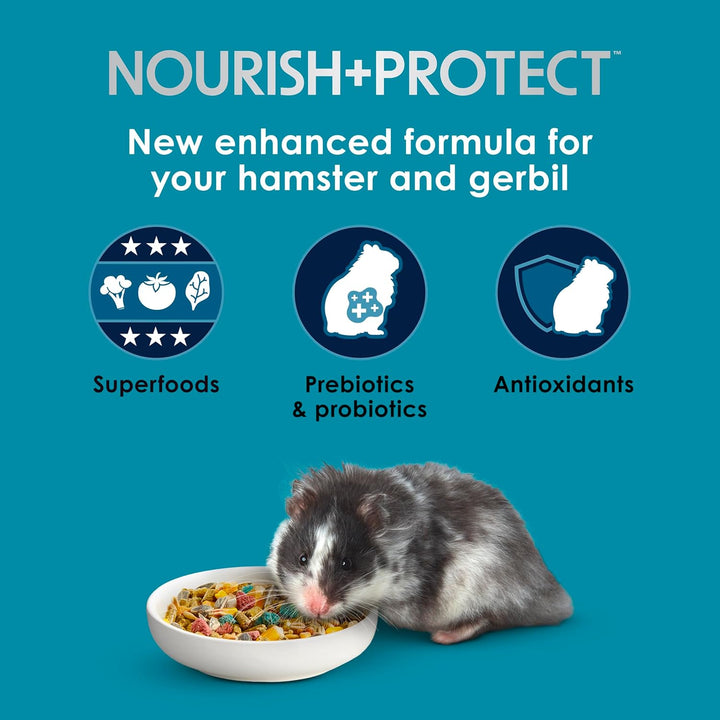 Forti-Diet Pro Health Nourish+Protect Hamster and Gerbil Food, Comprehensive Nutrition Backed by Science, Digestive Health, Immune Support, 3 Pounds