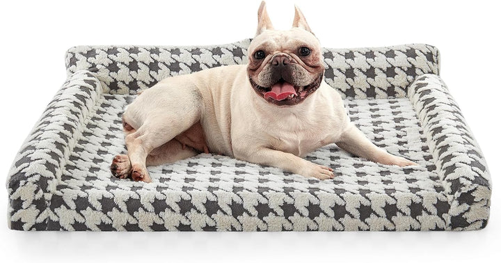 Orthopedic Dog Beds Large Sized Dog, XL Washable Memory Foam Pet Couch Bed with Removable Washable Cover, Non-Slip Bottom with Bolster Sides, Grey
