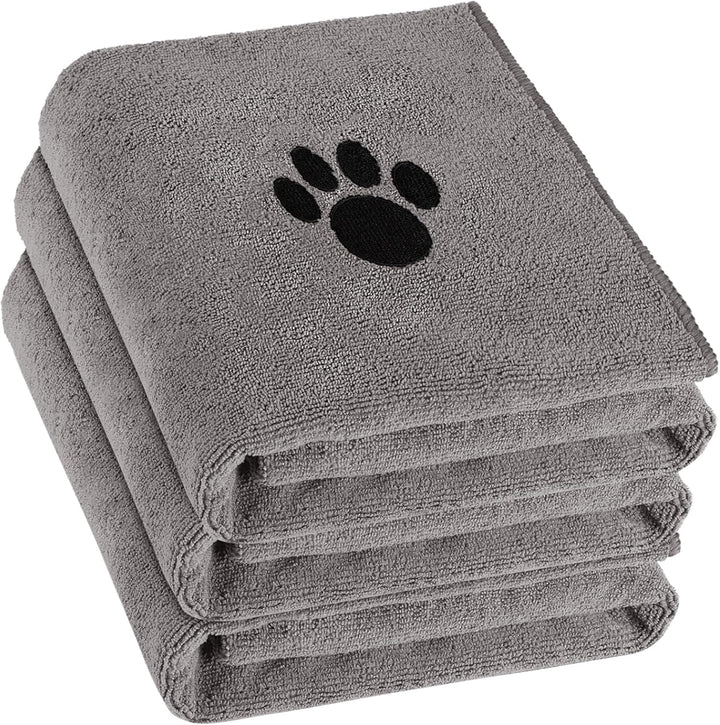 Microfiber Dog Towels for Drying Dogs, Super Absorbent and Soft Pet Grooming Towel, 40 Inch X 23.6 Inch, Perfect Dog Shower & Bath Supplies for Large, Medium or Small Dogs, Grey