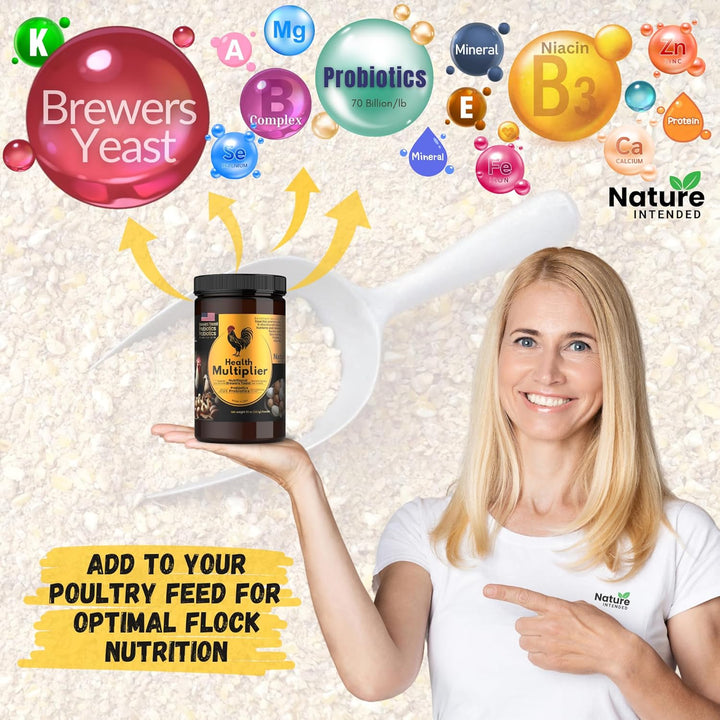 Brewer'S Yeast + Probiotics + Niacin + Vitamins Supplement for Ducks, Chickens and Poultry. (Molt Recovery, Severe Stress, Egg Quality and Development) 10-Ounce Resealable Foil-Lined Pouch