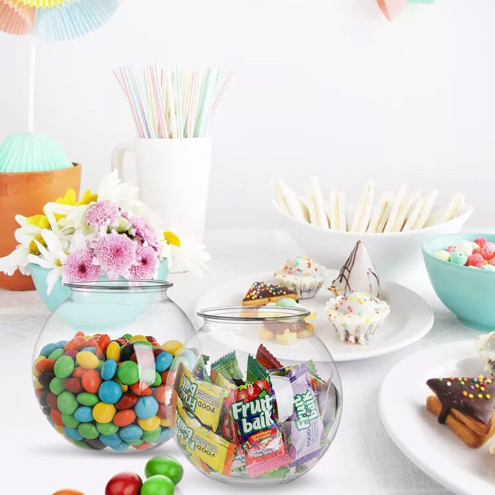 12 Pack Plastic Ivy Bowls, 16 Oz round Fish Bowl Unbreakable Vases Bowls for Home Decor, Carnival Games, Candy, Party Favors, Centerpiece, BPA Free, Clear