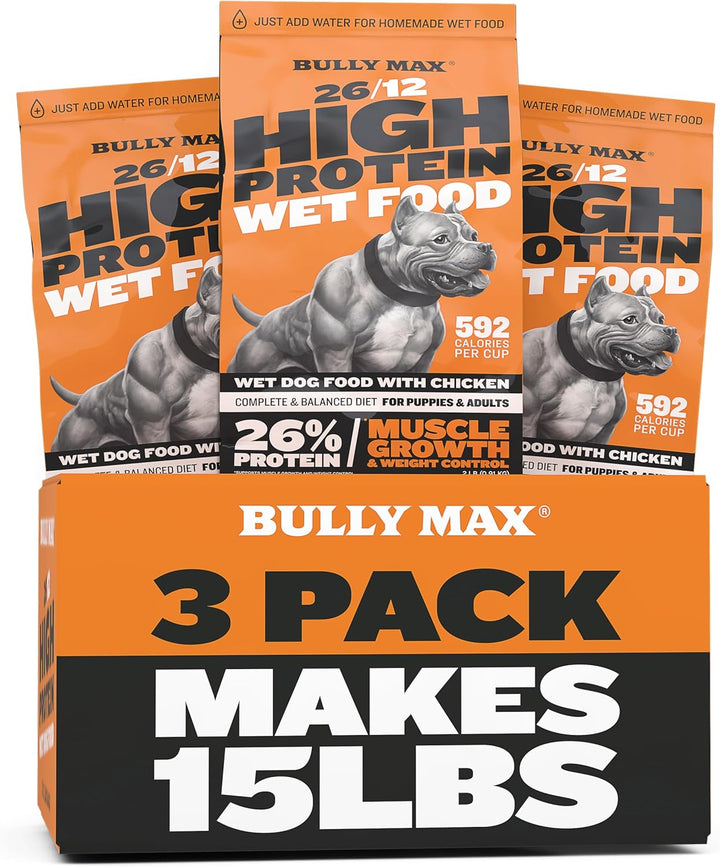 Wet Dog Food for Adults & Puppies - Dehydrated High Protein Instant Fresh Soft Dog Food with Chicken - Healthy Muscle Growth for Small & Large Breeds - 2 Dry Pounds (Makes 5.5 Lbs. Wet Food)