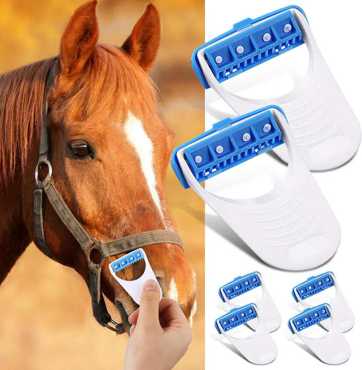 6 Pcs Horse Clippers Grooming Razor Disposable Grooming Razor Fit for Horse and Pet, White