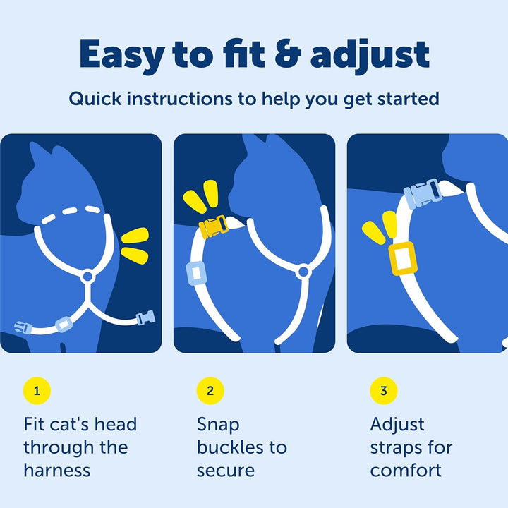 Come with Me Kitty Cat Harness & Bungee Leash - Comfortable No-Choke Harness with Lightweight Bungee Leash for Outdoor Fun - Escape Free Pulling Prevention - Medium - Lilac