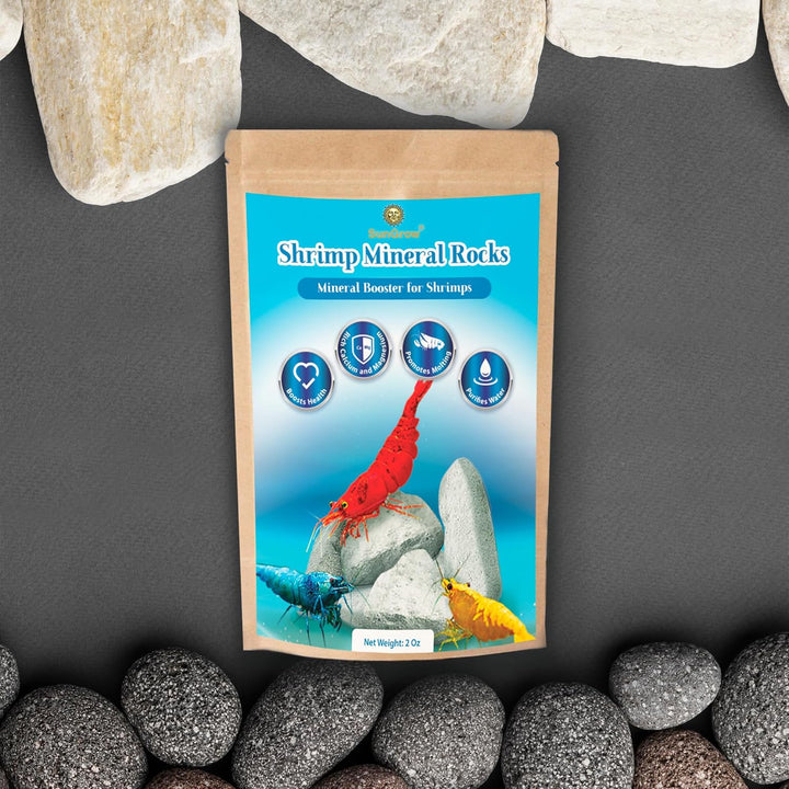 Shrimp Rocks, Calcium, Magnesium Rocks for Crayfish, Hermit Crab, Snails, Crustacean Care, Aquarium Decor for Crystal Red, Amano and Ghost Shrimps, Nano Tank Accessories, Fish Tank Supplies
