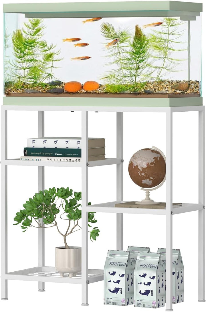 Fish Tank Stand 20 Gallon Aquarium Stand Aquarium Turtle Tank Reptile Tank Stand with 3-Tier Small Metal Shelf Black