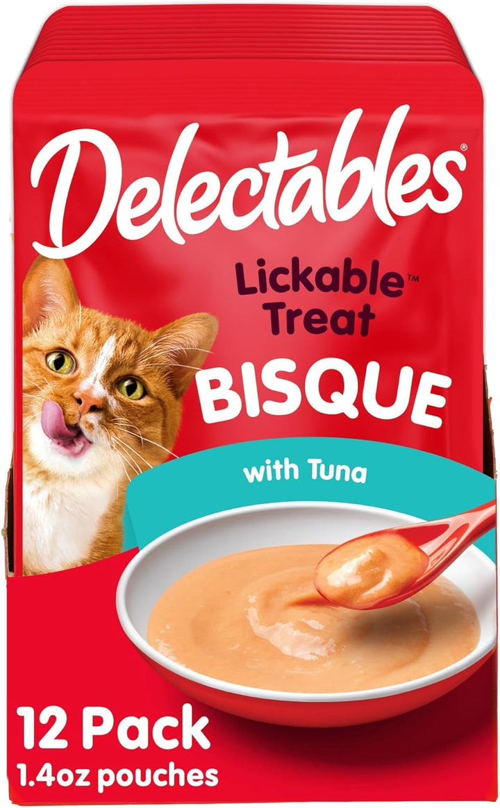 Delectables Bisque Lickable Wet Cat Treats - Chicken, Tuna & Shrimp, 12 Count